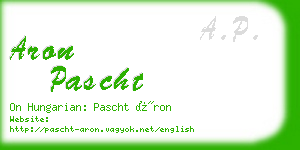 aron pascht business card